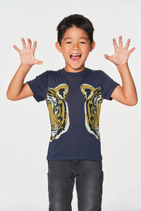 Chaser Kids Tiger Eyes Tee in Blue - FINAL SALE