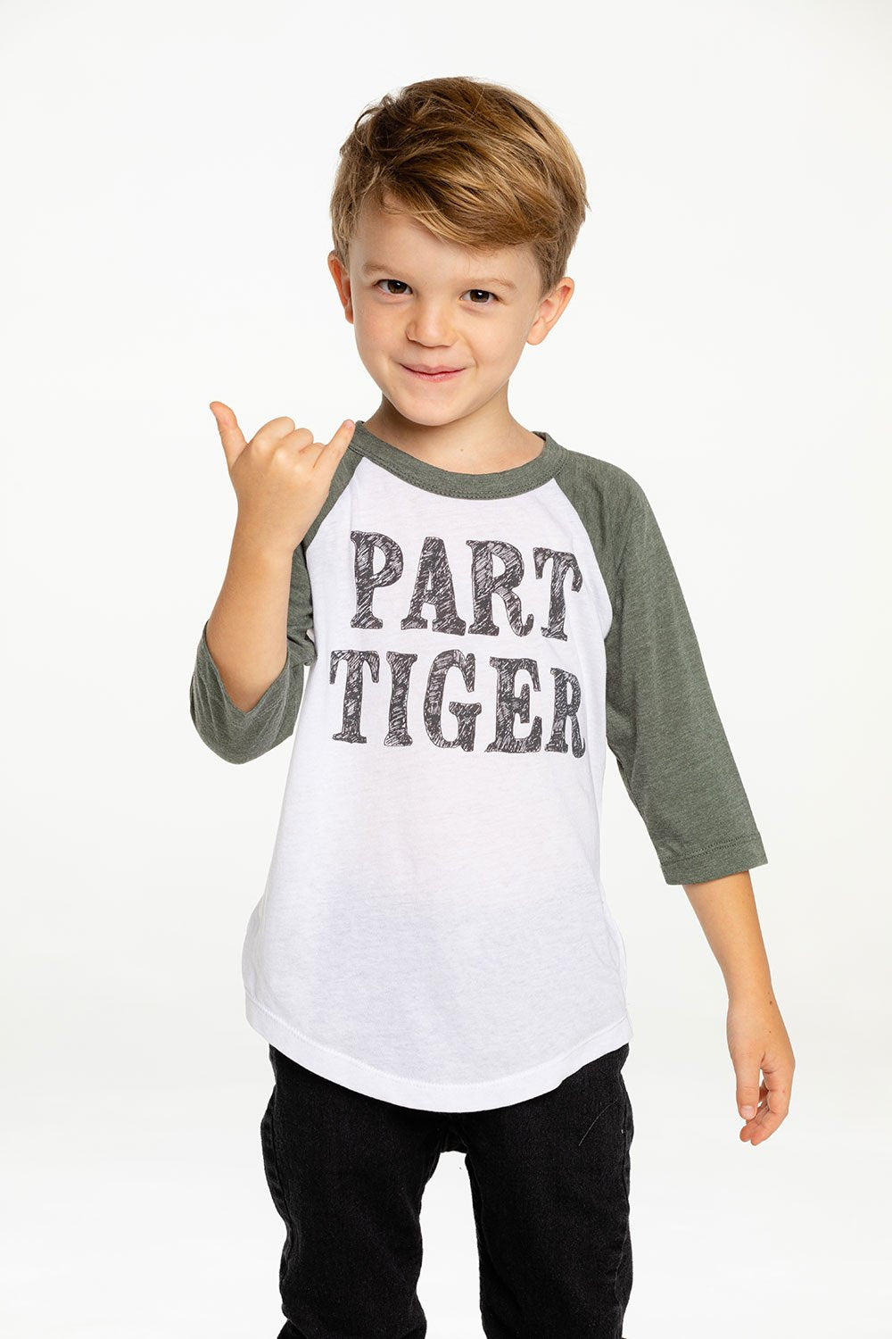 Chaser Kids Tiger Vintage Jersey 3/4 Sleeve Baseball Tee - FINAL SALE