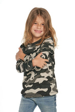 Load image into Gallery viewer, Chaser Kids Gauze Jersey L/S Crew in Black Camo - FINAL SALE