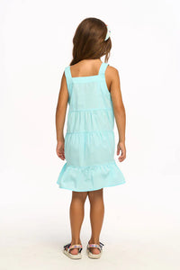 Chaser Kids Nova Cotton Poplin Tank Dress - Clear Blue