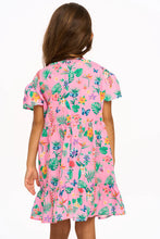 Load image into Gallery viewer, Chaser Kids Niki Tropical Floral Short Sleeve Dress - Pink Lemonade