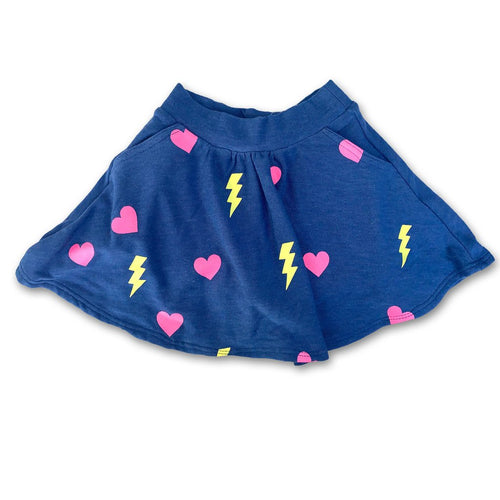 Chaser Kids Flouncy Hearts & Bolts Skort - FINAL SALE