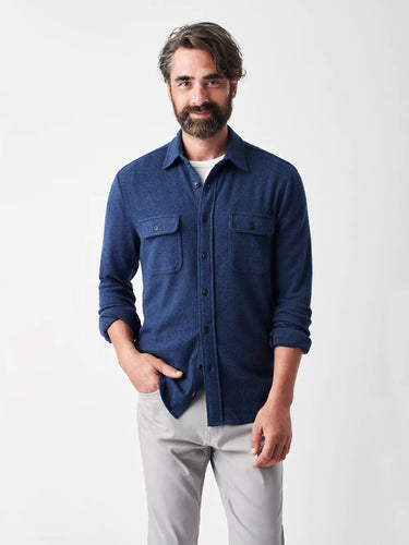 Faherty Mens Legend Sweater Shirt in Navy Twill