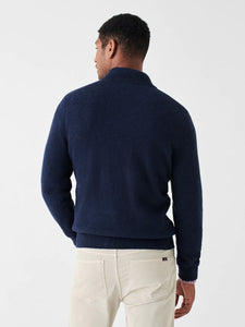 Faherty Mens Jackson Hole Quarter Zip Sweater - Navy Heather