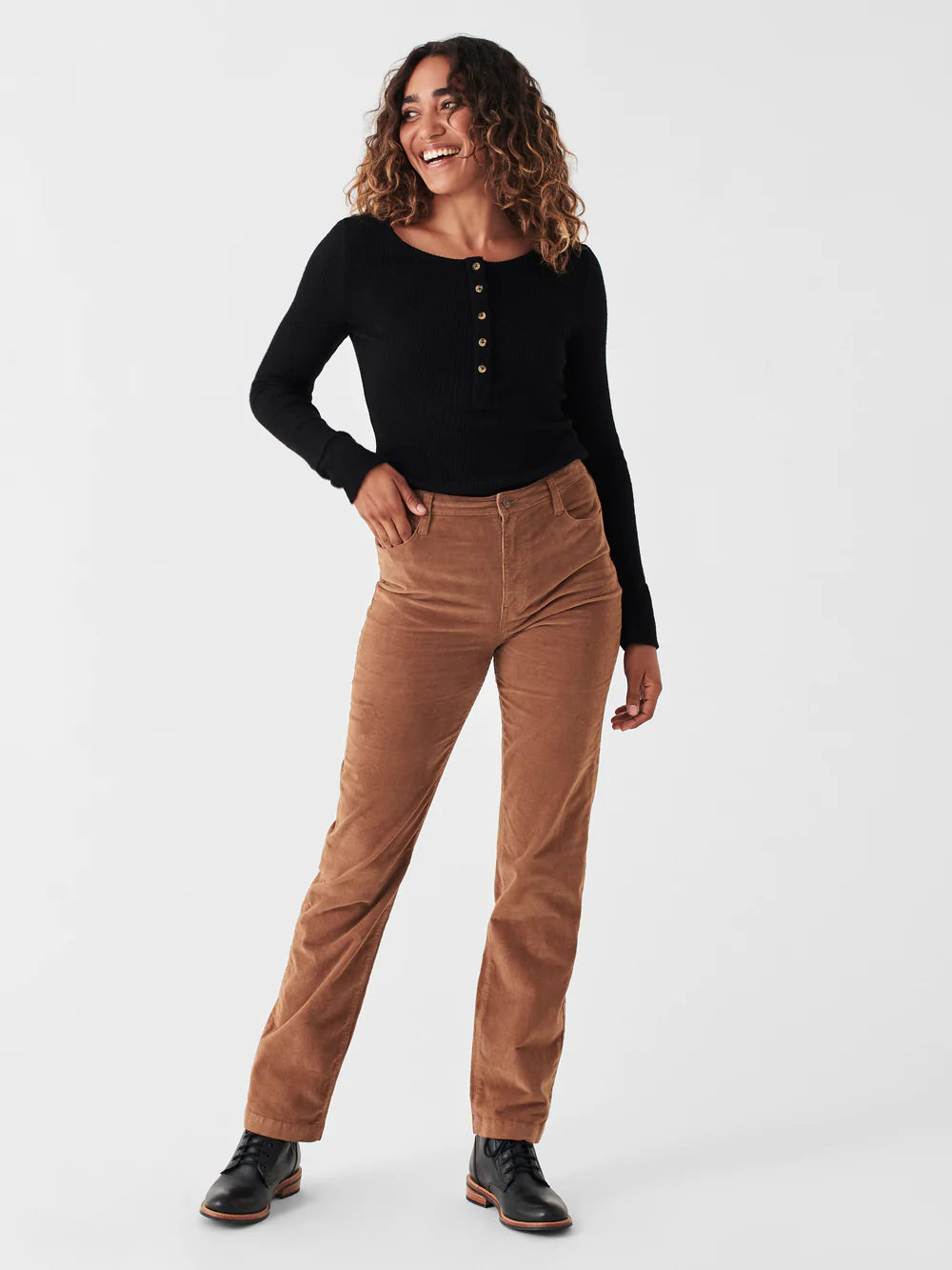Faherty Stretch Cord Julianne Pant in Cord Brown - FINAL SALE – Serge+ Jane