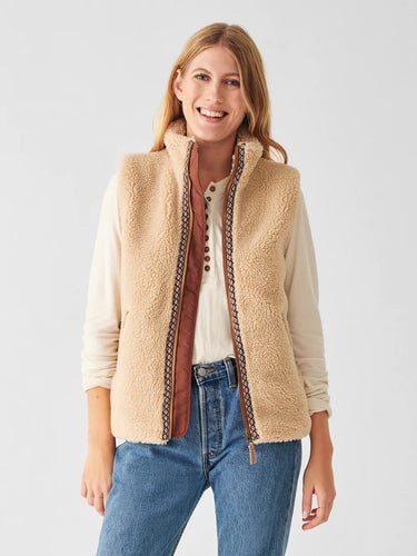 Faherty Womens Ashbury High Pile Fleece Vest - FINAL SALE