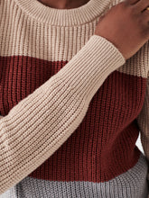 Load image into Gallery viewer, Faherty Womens Cozy Cotton Crew - Autumn Colorblock - FINAL SALE