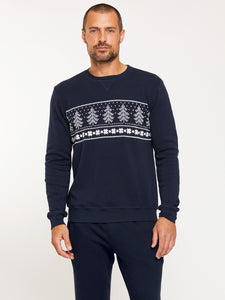 Sol Angeles Mens Fair Isle Pullover in Indigo - FINAL SALE