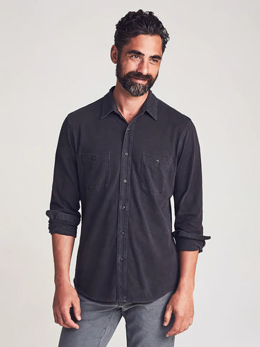 Faherty Mens Knit Seasons Shirt - Washed Black