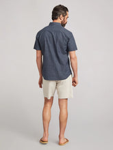 Load image into Gallery viewer, Faherty Mens SS Stretch Playa Shirt - Midnight Fish Scale