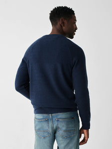 Faherty Mens Legend Sweater Crew in Navy Twill