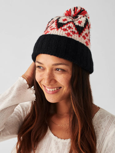 Faherty Frost Fair Isle Beanie in Apres Bold