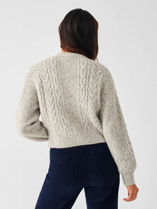 Faherty Womens Frost Cropped Cardigan in Mountain Top