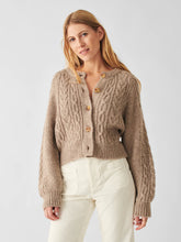Load image into Gallery viewer, Faherty Womens Frost Cropped Cardigan in Oat