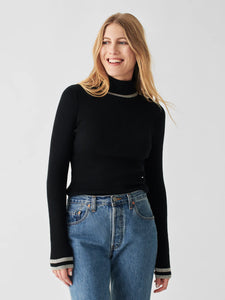Faherty Womens Mikki Turtleneck Sweater in Black - FINAL SALE