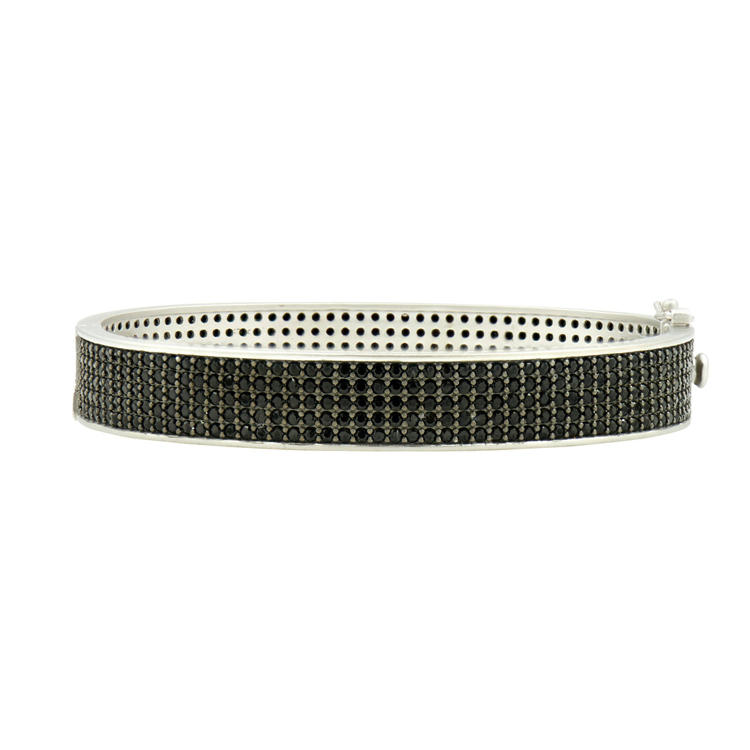 FREIDA ROTHMAN Industrial Finish Pave Hinge Bangle