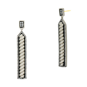 FREIDA ROTHMAN Twisted Cable Linear Earring