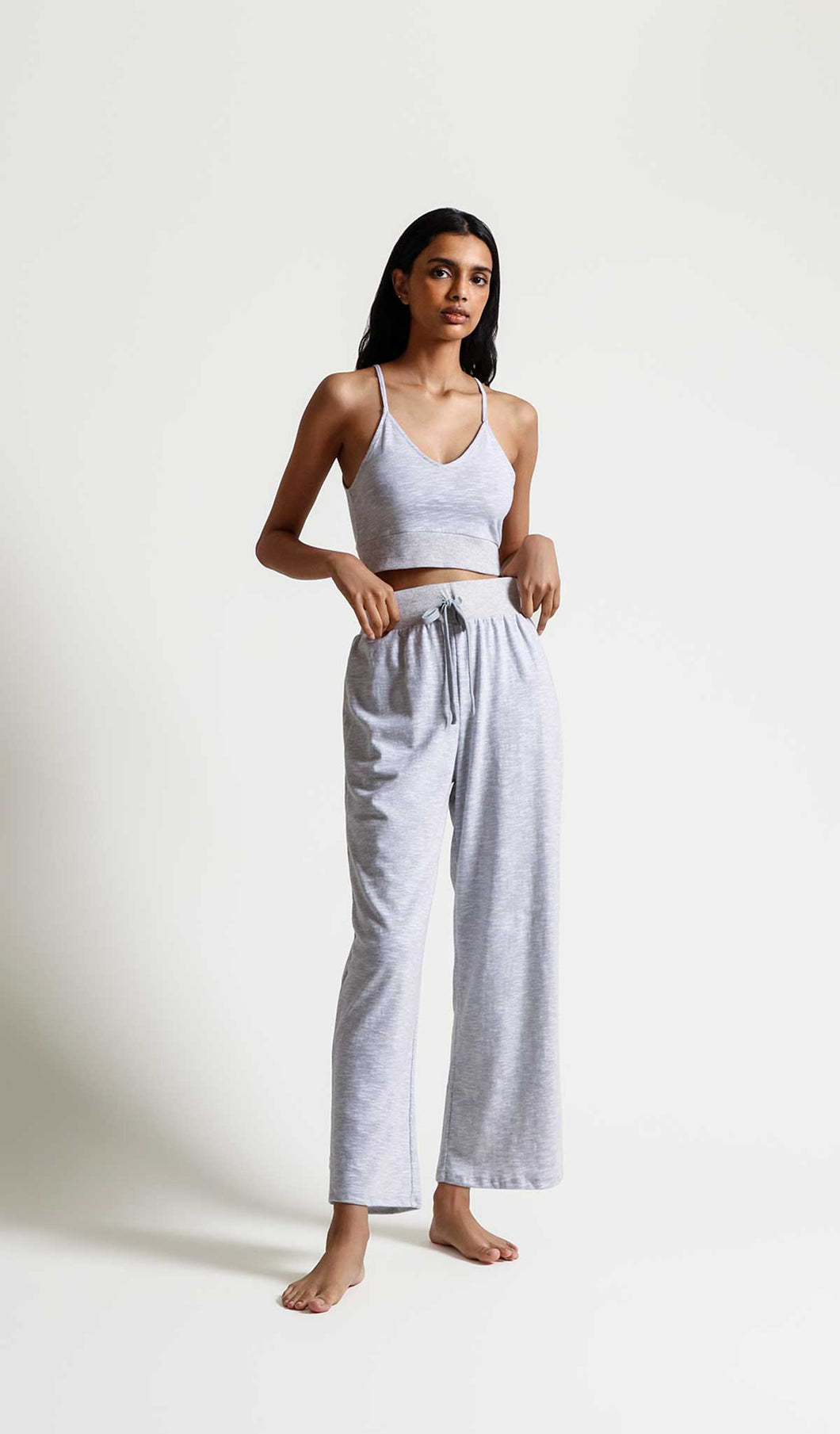 Skin Malin Crop Top in Silver Shadow - FINAL SALE