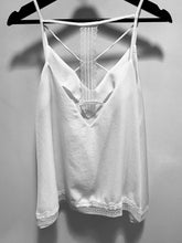 Load image into Gallery viewer, POL Satin Criss Cross Strap Camisole w/V Neckline in Off White - FINAL SALE