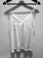 Load image into Gallery viewer, POL Satin Camisole w/Fringe Hem Detail in Off White - FINAL SALE
