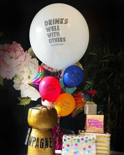 Badass Balloons Drinks Well w/Others Jumbo Balloon w/Tassel - FINAL SALE