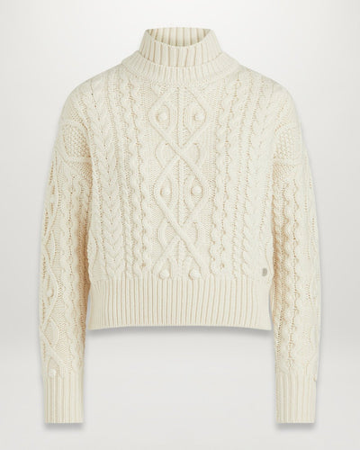 Belstaff Isla Cable Roll Neck Sweater in Natural - FINAL SALE