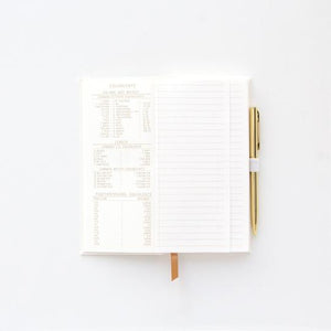 Designworks White "White Lies" - Bookcloth Cover w/Pen