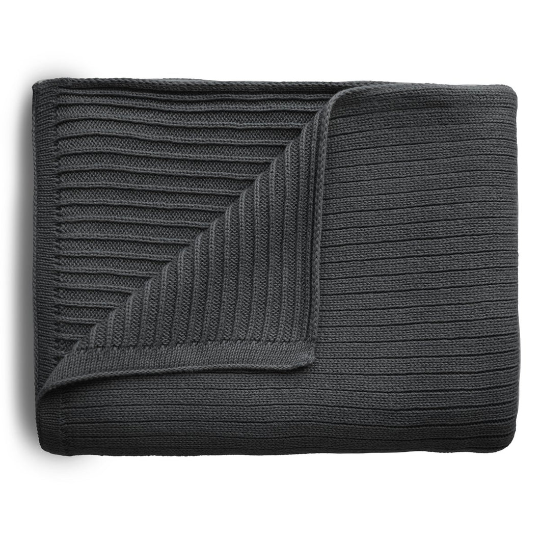Mushie Knitted Ribbed Blanket