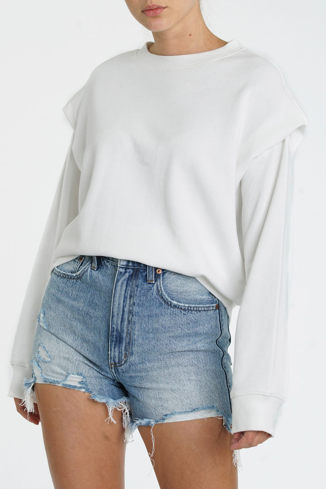 Pistola Lenora Flange Sweatshirt in Le Blanc - FINAL SALE