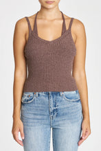 Load image into Gallery viewer, Pistola Louise Halter Two Layer Sweater Tank in Mocha - FINAL SALE