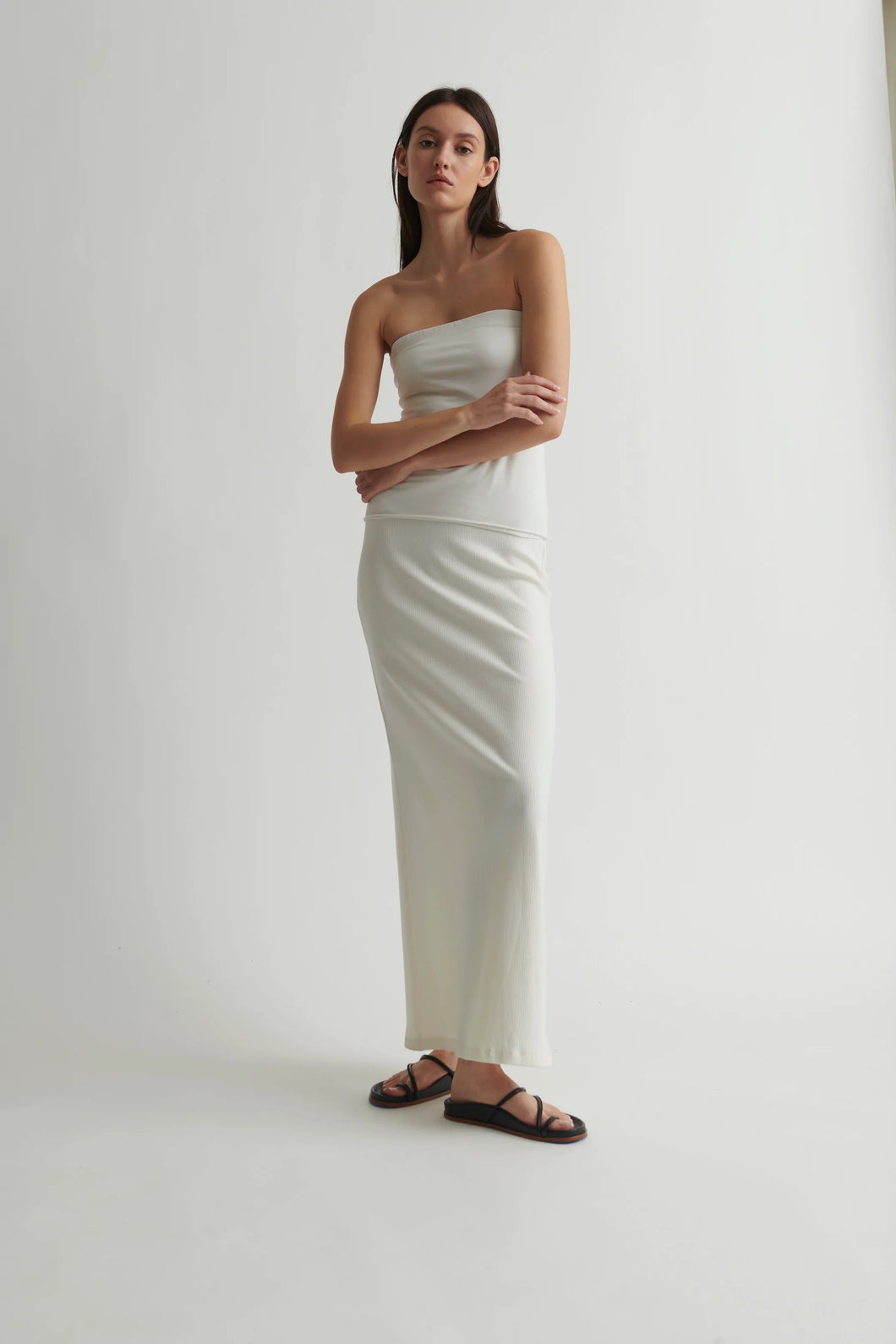 Skin Worldwide Long Luna Tube Top in Husk