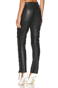 One Teaspoon Blacklight Leather Lace-up Pants in Black - FINAL SALE