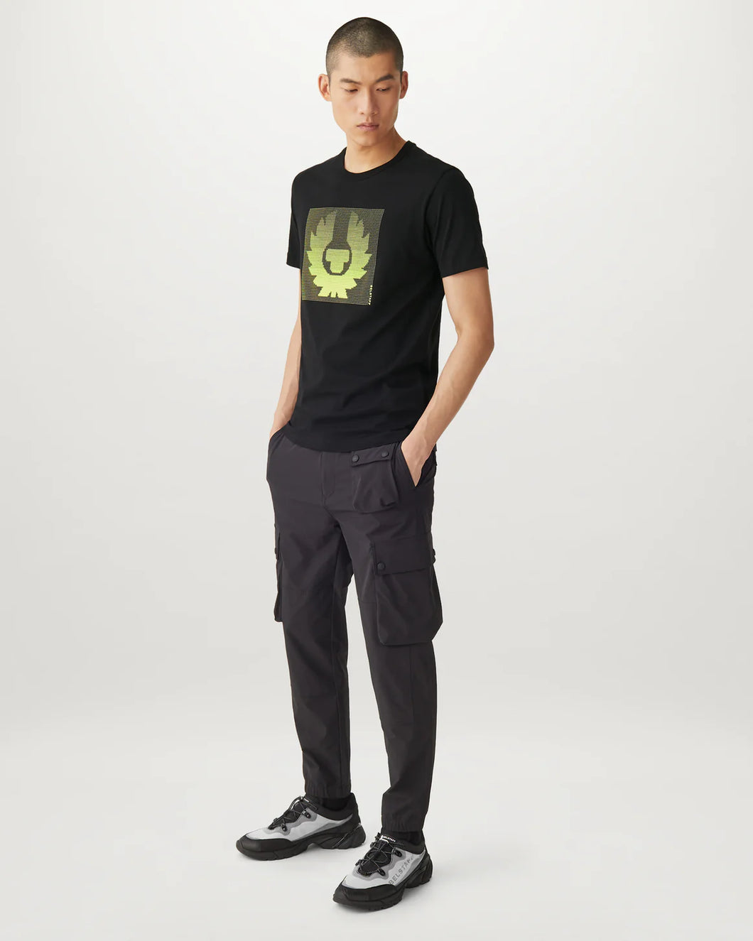 Belstaff Optic T-Shirt in Black/Neon Yellow