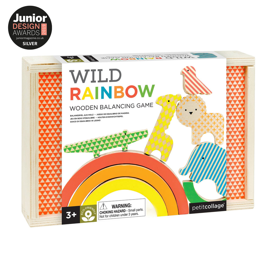 Wild + Wolf Petit Collage Wild Rainbow Wooden Balancing Game