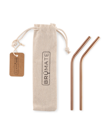 Brumate Stainless Steel Reusable Wine Straws in Rose Gold