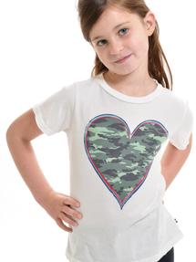 Sol Angeles Kids Camo Heart Crew White - FINAL SALE