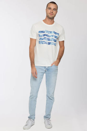 Sol Angeles Mens Tides Waves Crew in Dirty White