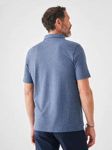 Faherty Mens SS Movement Polo in Sea Navy Melange