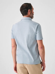 Faherty Mens Sunwashed T-Shirt Polo in Blue Breeze