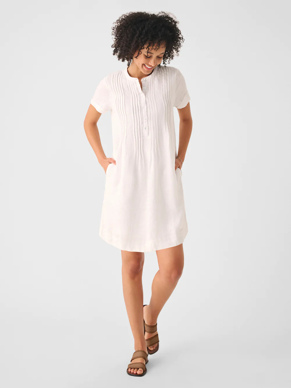 Faherty Gemina Dress in White