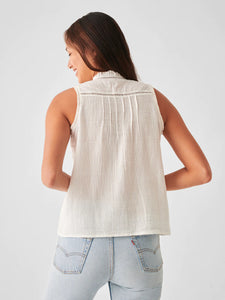 Faherty Willa Sleeveless Top in White