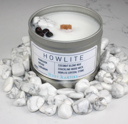 Body Kantina Howlite Intention Crystal Candle
