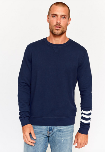 Sol Angeles Mens Essential Coastal Waves Pullover in Indigo