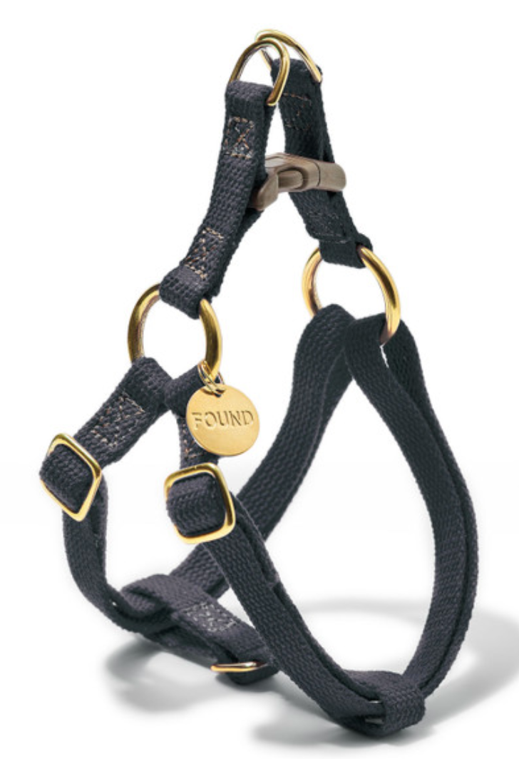 Found My Animal Black Cotton Cat + Dog Harness