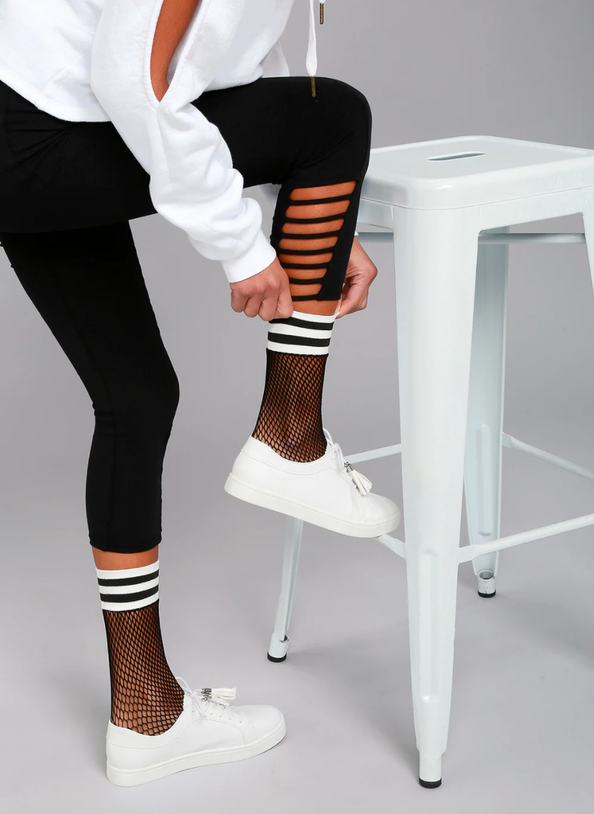 Free People Riot Sport Fishnet Sock in Black
