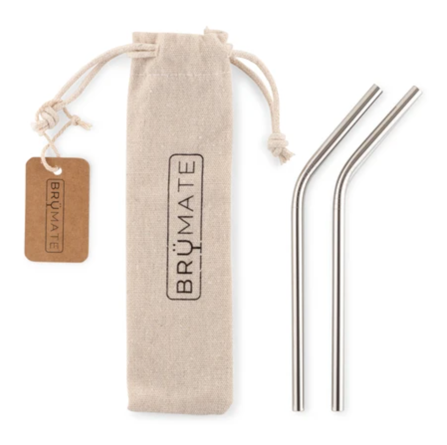 Brumate Stainless Steel Reusable Wine Straws in Stainless