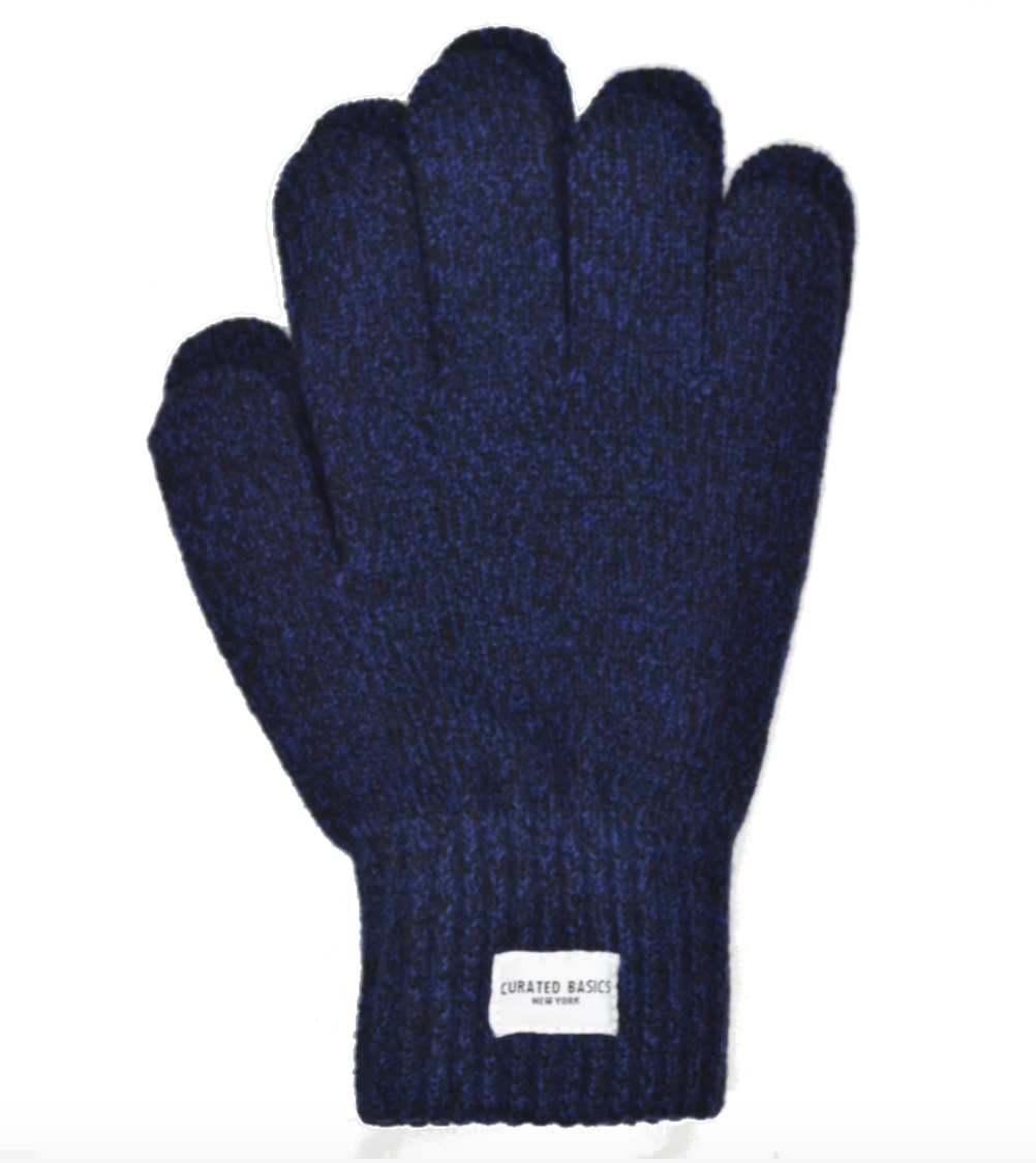 Curated Basics Navy Marled Wool Glove
