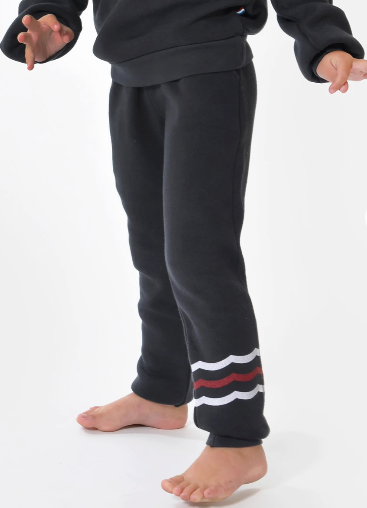 Sol Angeles Kids Heart Waves Jogger in Vintage Black