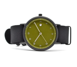 Curated Basics Drew Watch in Olive w/Black Nylon Strap