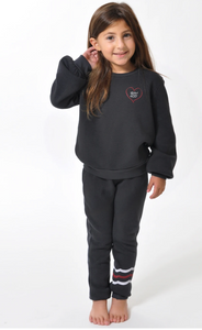 Sol Angeles Kids Rebel Heart Billow Pullover in Vintage Black - FINAL SALE